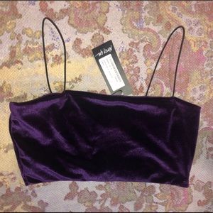 Purple velvet tube top